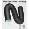 thumbnail image 2 of ATOM NEXUS Flexible 6-Inch 25-Feet Long Aluminum Ducting, 4-Layer Protection Heavy-Duty Dryer Vent Hose for Heating Cooling Ventilation and Exhaust, with 2 Duct Clamps, 2 of 7
