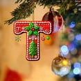 thumbnail image 1 of Hbdhejl 26 Pieces Red Letters Christmas Tree Decorations Candy Cane Letters With Berry Pattern Mini Alphabet Hanging Ornaments Party Home 2D Acrylic Christmas Tree, 1 of 4