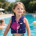 thumbnail image 2 of LIIPEE Girls Buoyancy Life Jacket Summer Cute Cartoon Printed Sleeveless Zipper Coast Guard Approved Life Vest Girl Classic Beach Life Vest Bathing Suit,Purple,6-8 Years, 2 of 7