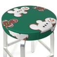 thumbnail image 3 of Haiem Gingerbread Snowman Cookies Cushion Round Bar Chair Seat Cover Bar Chair Cushion Covers Elastic Washable Bar Chair Cover,Protects from Scratches and Stains-13 inch, 3 of 7
