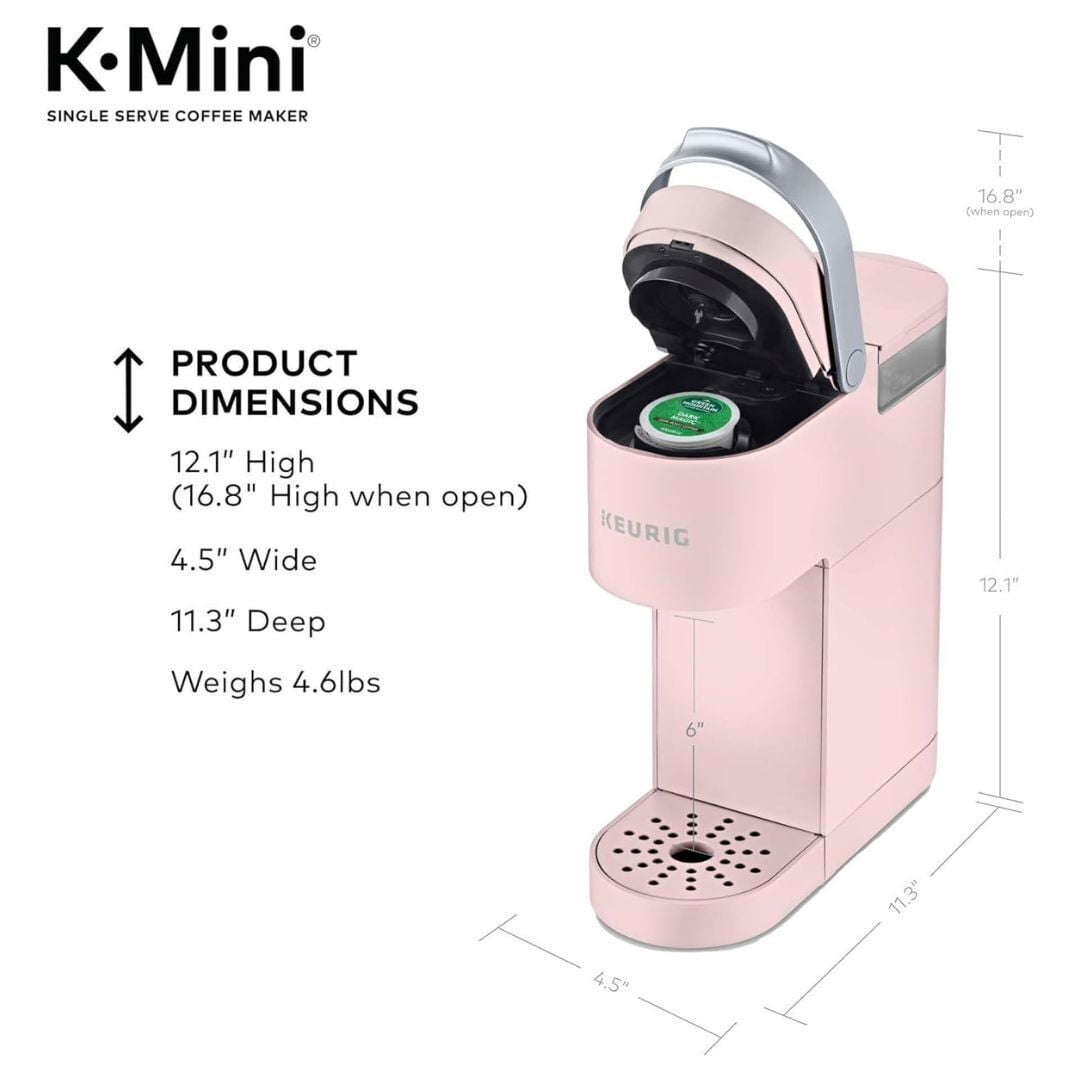 Restored Keurig K-Mini Single Serve Coffee Maker with 6-12Oz Cup Sizes, Quick Brewing, and Removable Drip Tray, Dusty Rose (Refurbished)