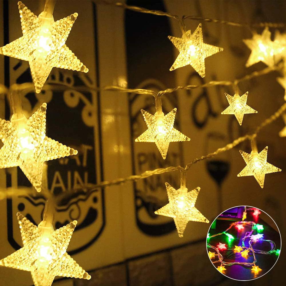 50-100LED Twinkle Star LED Fairy String Lights Lamps With Timer Party Decor Xmas 