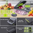 thumbnail image 2 of 12-in-1 Heavy Duty Vegetable Cutter, Manual Mandoline Slicer/Stainless Steel Blades/Onion Dicer, Veggie Slicer with Container, 2 of 9