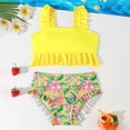 thumbnail image 2 of Shadoumai Girls Tankini Swimsuit 2 Piece Adjustable Strap Cut Out Bikini Sets for Girls Size 9-16, 2 of 8