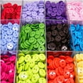 thumbnail image 6 of Ruanlalo 100 Pcs Button Assorted Candy Color Round DIY Crafts Children's Manual Button for Clothes #13 White, 6 of 6