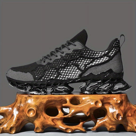 Men'S Breathable Mesh Tennis And Running Shoes, Slip-On Fashion Sneakers with a Blade Design