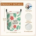thumbnail image 3 of Summer Red Flower Floral Print Storage Basket, Foldable and Handle with Extra Large Capacity for Portable Storage, Suitable for Bedroom Bathroom, Toys and Dirty Clothes Storage, Bookshelf Basket, 3 of 7