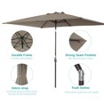 thumbnail image 6 of Sonerlic 6x9 FT Market Umbrellas and Shade, Table Umbrella for Patio and Outdoor With Tilt Button for Deck, Garden and Pool,Taupe, 6 of 7