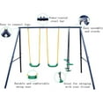 thumbnail image 4 of Metal Swing Set Outdoor with Glider for Kids, 2 Seats and 1 Swing Glider, Ages 3-8, Hold up to 440lbs, 4 of 10