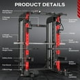 thumbnail image 4 of LNOW 2000LB Pro Smith Machine with Dual Pulley Cable System, Lat Pulldown, Dip Bars-Power Cage for Home Gym, 4 of 15