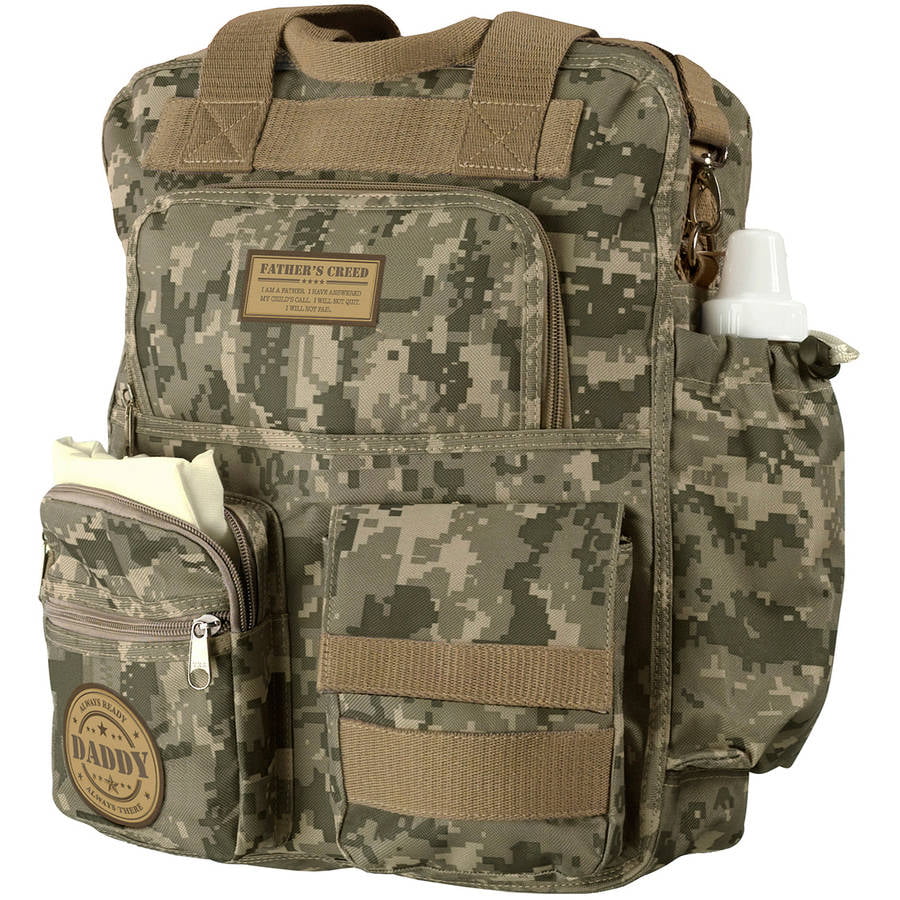 Military Daddy Men's Sporting Camo Baby Shower Macho Diaper Bag Backpack Gift 