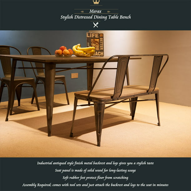 Metal Dining Table Bench Chairs, Dining Table With Metal Chairs