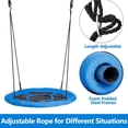 thumbnail image 3 of 40 Inch Blue Saucer Tree Swing Set for Kids Adults 800lb Weight Capacity Waterproof Flying Swing Seat Textilene Fabric with Adjustable Hanging Ropes for Outdoor Playground, Backyard, 3 of 7