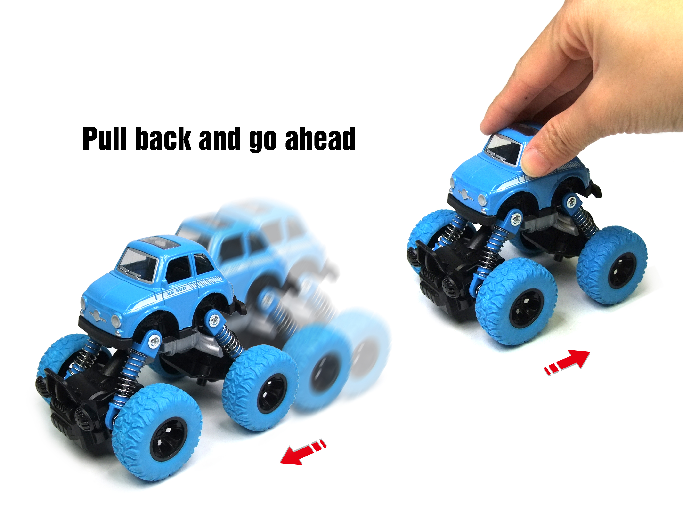 Pull Back Vehicles with Shockproof Spring and Textured Rubber Tires Friction Powered Fun Toys for Toddler Boys Girls Aged 3 and Above WisToyz 4-Packs Cars Toys Trucks Toys Toddler Toys Pull Back Cars