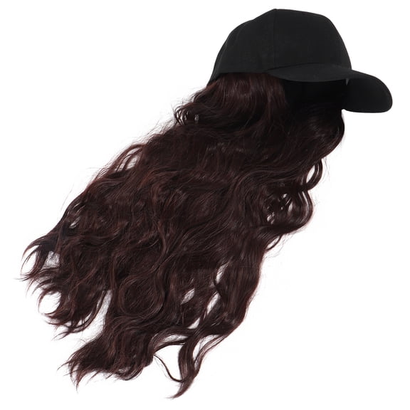 Masteelf MLINS Funny Baseball Cap with Hair for Women 1 Set Classic Hat with Long Curly Hair Fake Hair Hat Baseball Cap with Wig