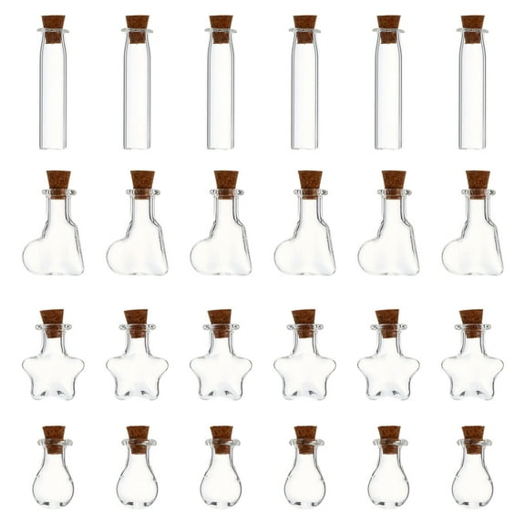 Milisten  50 Pcs Sensory Bottles with Lids Wishing Set Cork Stoppers