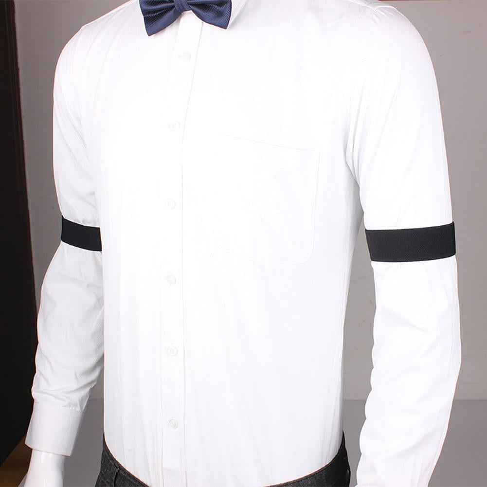 Men Elastic Shirt Sleeve Garter Strap Adjustable Sleeve Cuff Holder Armband