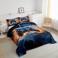 thumbnail image 3 of Castle Fairy Blue Gamer Full Size Comforter Sets,Abstract Lightning Bedding Sets, 3 of 8