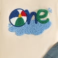 thumbnail image 5 of Nwiuh Baby Boy First Birthday Outfit Funny Embroidery Short Sleeve Shirt and Waffle Shorts One Year Old Birthday Clothes (Blue, 12-18 Months), 5 of 8