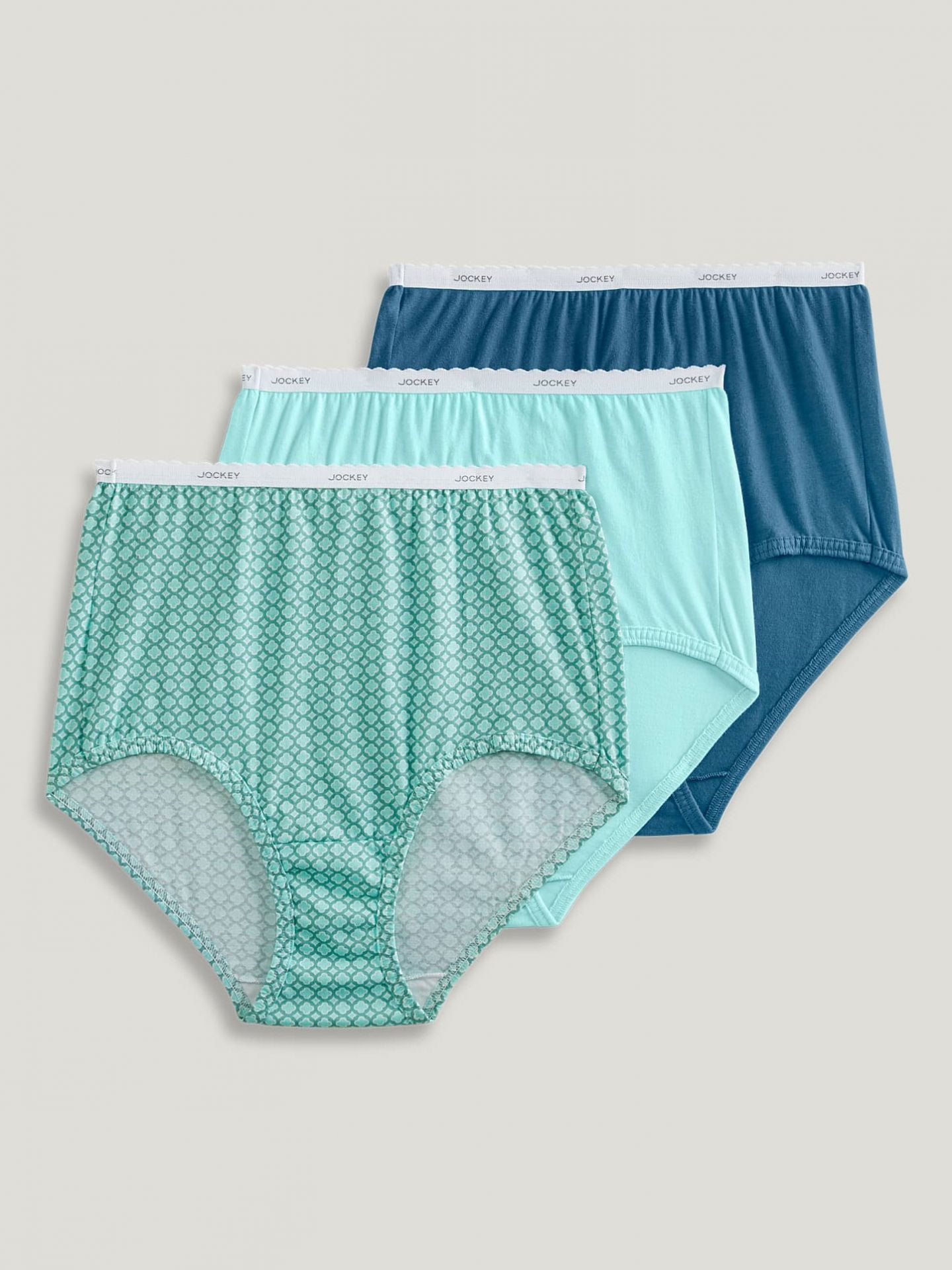 Jockey Jockey Women's Classic Brief 3 Pack, Bubble Bath/Moroccan