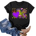 thumbnail image 4 of PMUYBHF Chemises Décontractées pour Femmes Mardi Imprimé Col Rond Manches Courtes Tee Tops Tunique Blouse 3881 m, 4 of 5