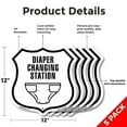 thumbnail image 2 of Diaper Changing Station (5 Pack) 12 inch X 12 inch Shield-Shaped Rust-Free Aluminum Metal Signs Weather Resistant Made in the USA, 2 of 6