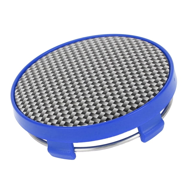 Tapa central de rueda de patrón de fibra de carbono azul de 60 mm 2.36" - Protectores de tapa de rueda