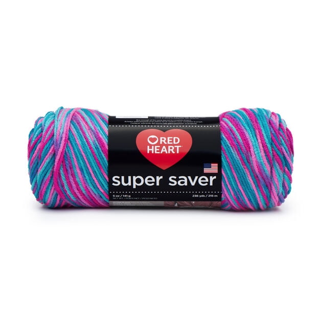 Red Heart® Super Saver® #4 Medium Acrylic Yarn, Bonbon Print 5oz/142g, 236 Yards