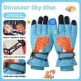 thumbnail image 2 of DHFJKG Kids Winter Waterproof Snow Ski Gloves For Boys Girls Thermal Insulated Cartoon Print Design For Outdoor Play Skiing Cold Weather Soft Windproof Mitten, 2 of 8