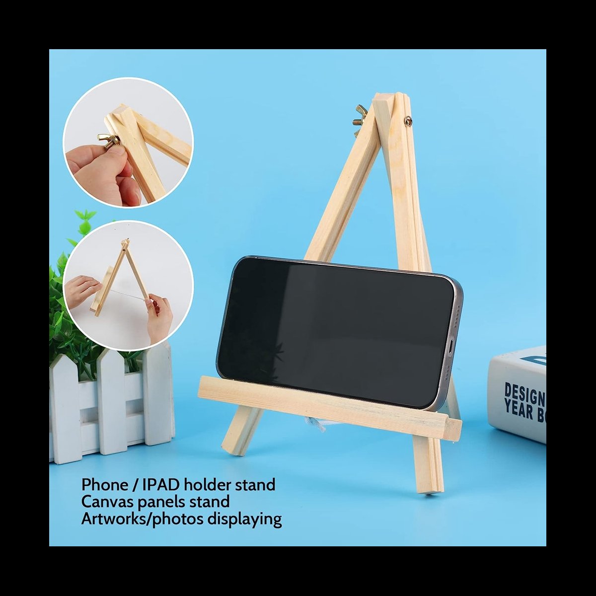 12PCS Wood Easels, Tabletop Easels, Art Craft Painting Easel Stand for Artist Adults Students