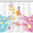 thumbnail image 1 of Festive Christmas Shower Curtain - Pink & Gold Tree, Merry Christmas Design, 1 of 4