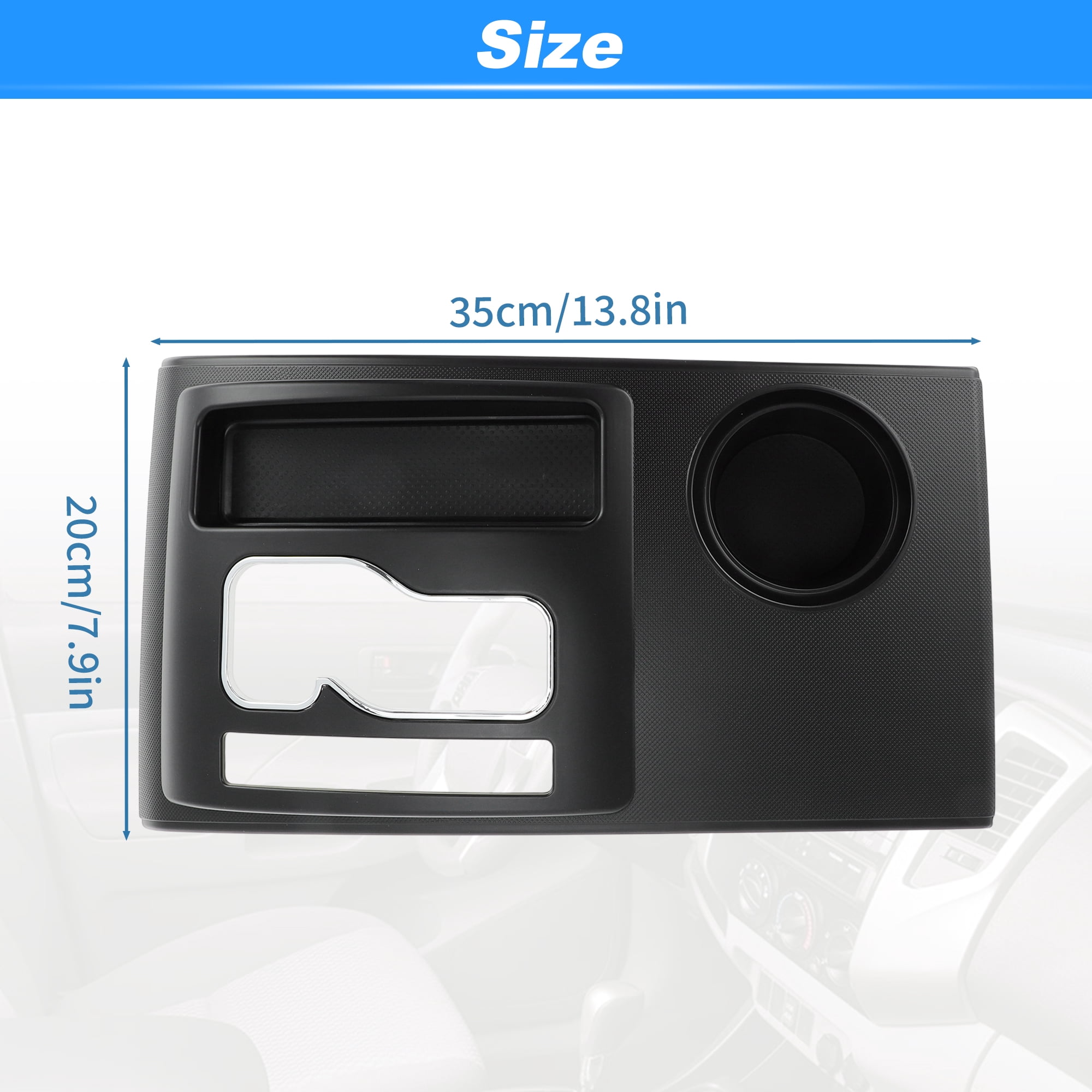 Unique Bargains No.58822AD010 Center Console Gear Shifter Bezel Shift Panel Cover Cup Holder for Toyota Tacoma 2005-2015 Black Interior Trim