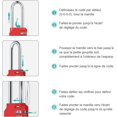 thumbnail image 5 of Candado de combinación, [2 piezas] Cerradura de combinación de 4 dígitos a prueba de agua, acero galvanizado de metal resistente a la intemperie, para escuelas, gimnasios y casilleros/Negro Rojo, 5 of 5