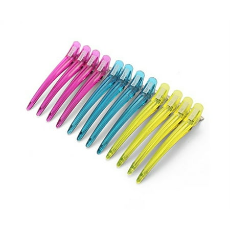 Onedor Transparent Plastic Metal Duckbill Salon Hair Clips