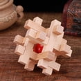thumbnail image 2 of Juguetes de madera para niños, cerradura Kongming de haya, cerradura de desmontaje para ocio educativo para adultos, cerradura de mortaja y espiga para estudiantes de escuela primaria, cerradura Luban, 2 of 5