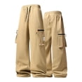 thumbnail image 3 of Men's Slim Fit Cargo Workwear Pants, Straight Leg Drawstring Elastic Waist Multi Pockets Casual Trousers Joggers, Quick Dry Breathable Lightweight Stretchy, Outdoor Hiking Gym, 3 of 7