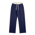 thumbnail image 4 of Smsaxvxz Mens Baggy Sweatpants Wide Leg Loose Gym Casual Lightweight Pants with Pockets Navy M, 4 of 7