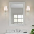 thumbnail image 3 of Kira Home Torche 20" Mid Century Wall Sconce, Tapered White Linen Shade, Silver Candle Wall Light, Elongated Tail, 3 of 8