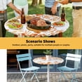 thumbnail image 6 of Elastic Fitted Round Tablecloth, Orange Eucalyptus Leaves Waterproof Stretch Table Cover for 45"-54" Tables, Spring Summer Botanical Washable Outdoor Tablecloths for Patio, Picnic, Camping, 6 of 9