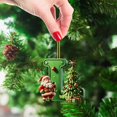 thumbnail image 5 of Personalized Alphabet Christmas Ornament with Santa and Tree Design, Christmas Tree Letter Decoration Pendant for Xmas Tree Hanging Decor, 5 of 5