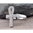 thumbnail image 4 of Eclet Jewels White Gold Over 14K Silver Diamond Ring - 0.7 Ct Round Brilliant Cut Diamond Ring - Ankh Statement Ring for Men's - Christian Cross Silver Diamond Ring for Women's - Valentine's Day Gift, 4 of 8