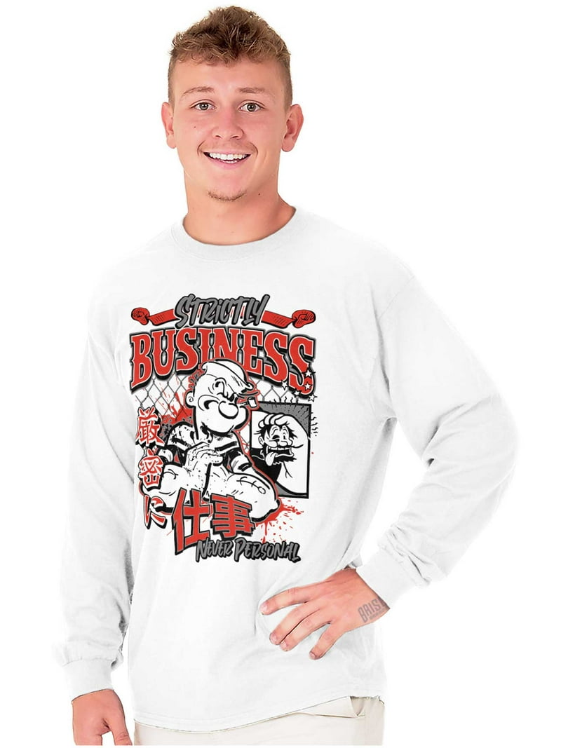 døråbning stemning TRUE Cool Urban Popeye Strictly Business Men's Long Sleeve Tee T Shirt Brisco  Brands L - Walmart.com