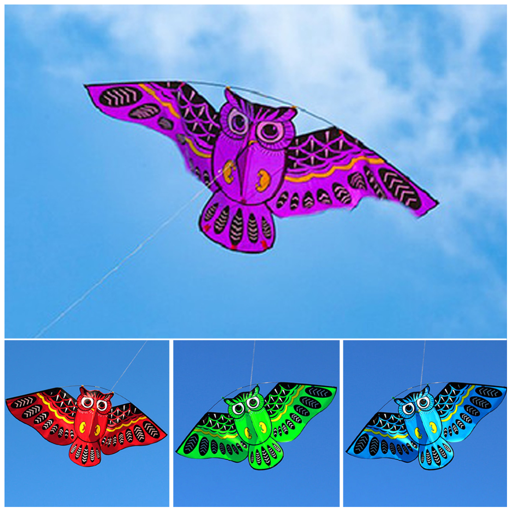 Outdoor Sports Fun Cartoon Owl Flying Single Line Kite Kids Children Toy New