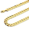 thumbnail image 1 of Wellingsale 14k Yellow Gold Polished Solid 12mm Cuban Concaved Curb Chain Necklace - 24", 1 of 6