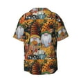 thumbnail image 2 of KLL Welcom Fall Print Men's Shirt Short Sleeve Button Down Summer Cuba Beach Shirts- 3X-Large, 2 of 7