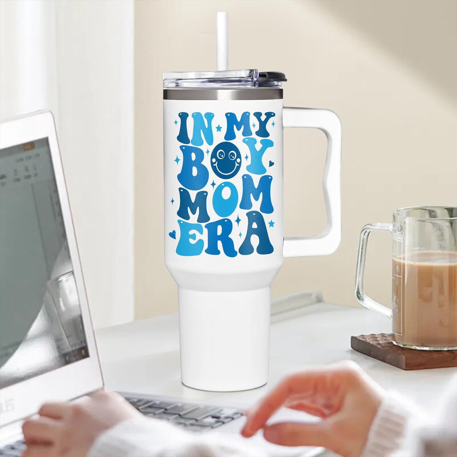 Mothers Day Gifts For Boy Mom, Boy Mom Gifts, Era - In My Boys Moms Era - Funny Tumbler 40oz With Handle