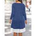thumbnail image 2 of Cuteduck Plus Size Women’s Long Sleeve V-Neck Zipper Dress Autumn/Winter 1X-5X, 2 of 9