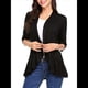 thumbnail image 3 of Cárdigan Informal de Cuartos para Mujer, Moderno Cárdigan Abierto por Delante. Negro XXL, 3 of 8