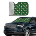 thumbnail image 4 of Fuzoiu green Christmas Element Print Car Windshield Sun Shade,Block Uv Rays Sunshade,Foldable Front Window Sun Visor Protector for Car,SUV,Truck-Keep Vehicle Cool-green Christmas Element, 4 of 8