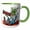 Green/White, variant on 3drose, Funny Cute Martian Space Alien on Mars Eating Earth Candy Bar Satire, 11oz Magic Transforming Mug